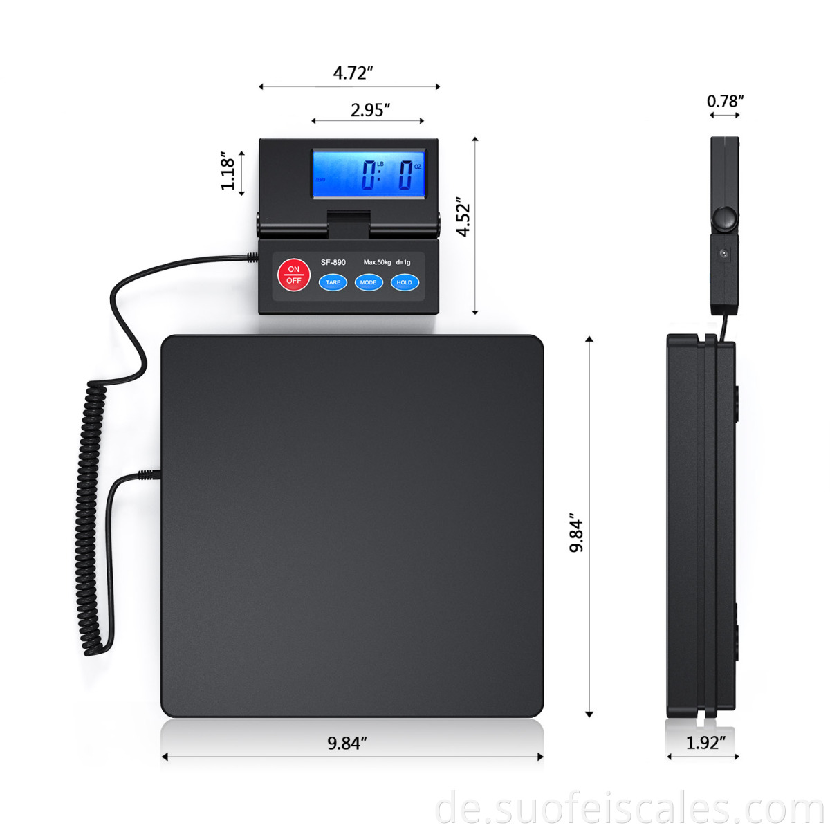 SF-890 Post-Skala Digital Versand Elektronische Mail-Pakete Skalierung von 50 kg